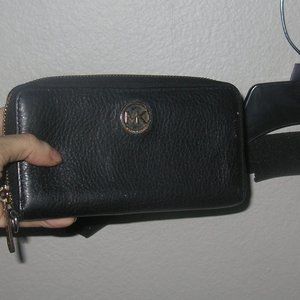 michael kors black leather wallet